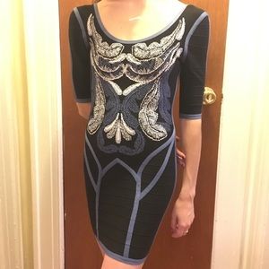 Herve Leger 3/4 sleeve dress